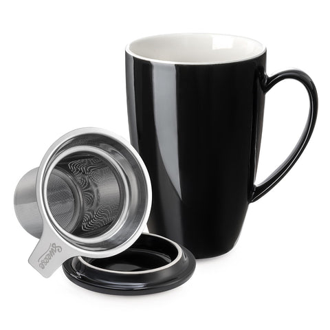 Taza Sweese de 15 oz con infusor y tapa para un té limpio y aromático.