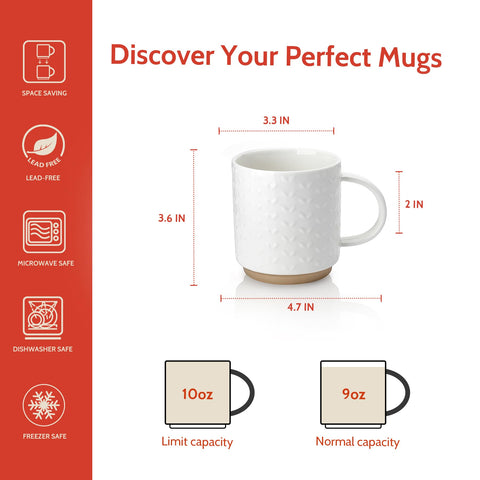 Tazas Sweese apilables para maximizar el espacio del armario.