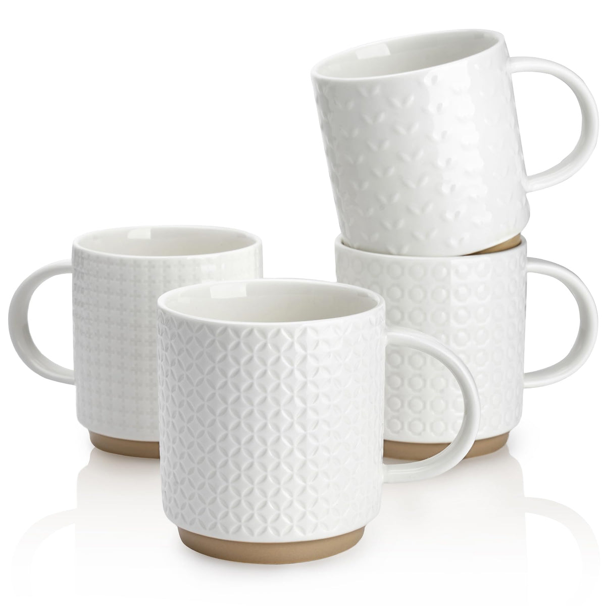 Tazas Sweese con diseño en relieve, agarre cómodo y estilo elegante.