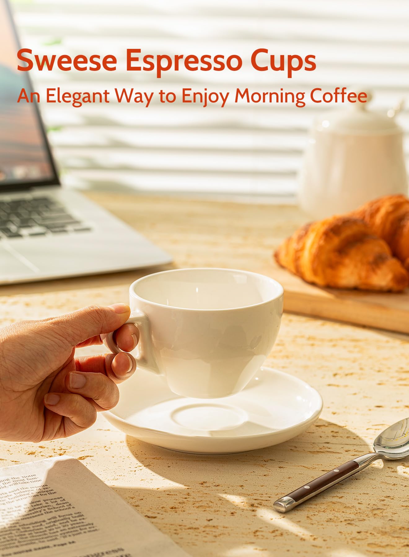 Sweese tazas con platillos diseño elegante para cocina moderna.