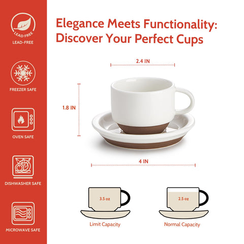 Sweese tazas expreso apilables con soporte metálico, ahorro de espacio en la cocina