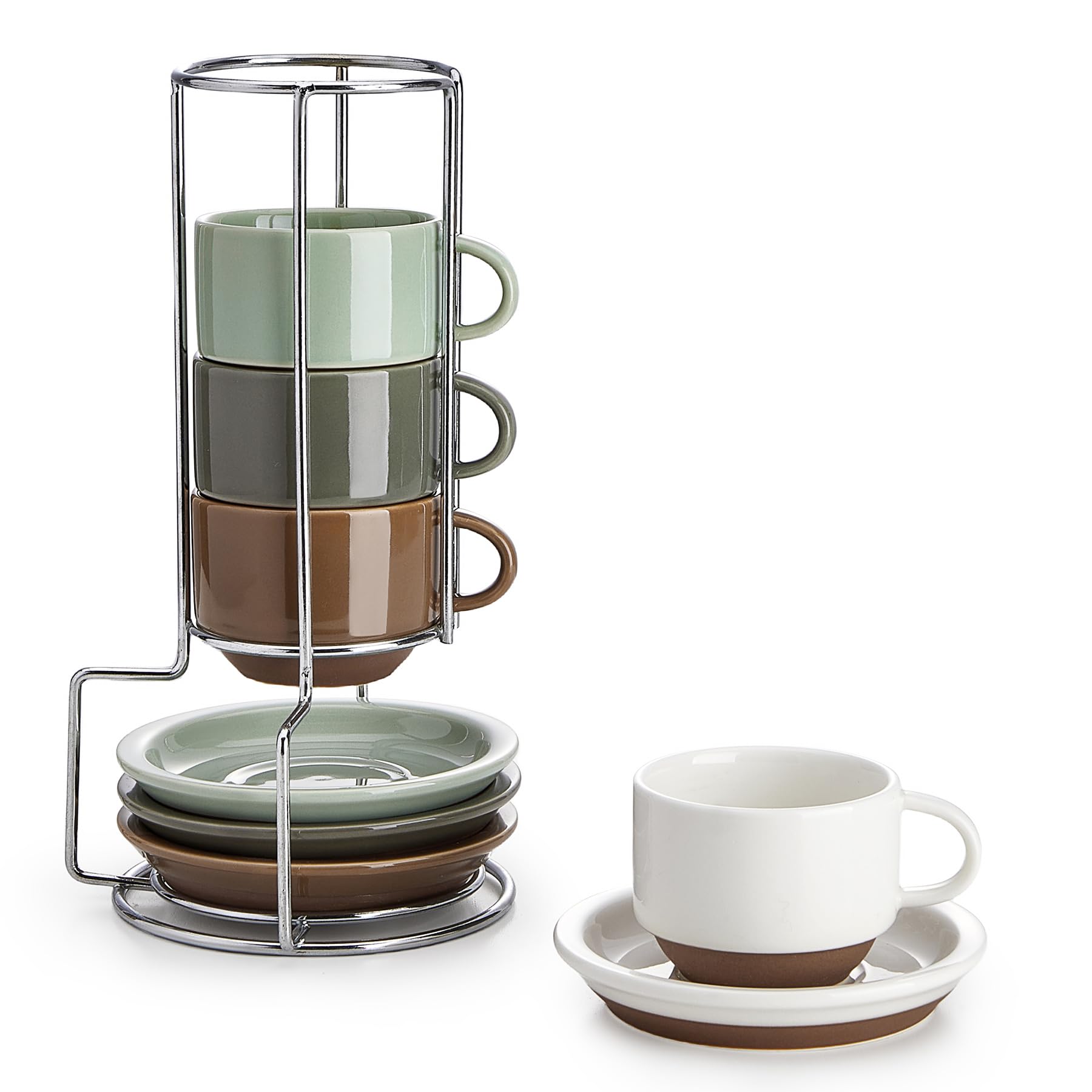 Sweese tazas expreso 2.5 oz con platillos, ideal para un expreso caliente y elegante