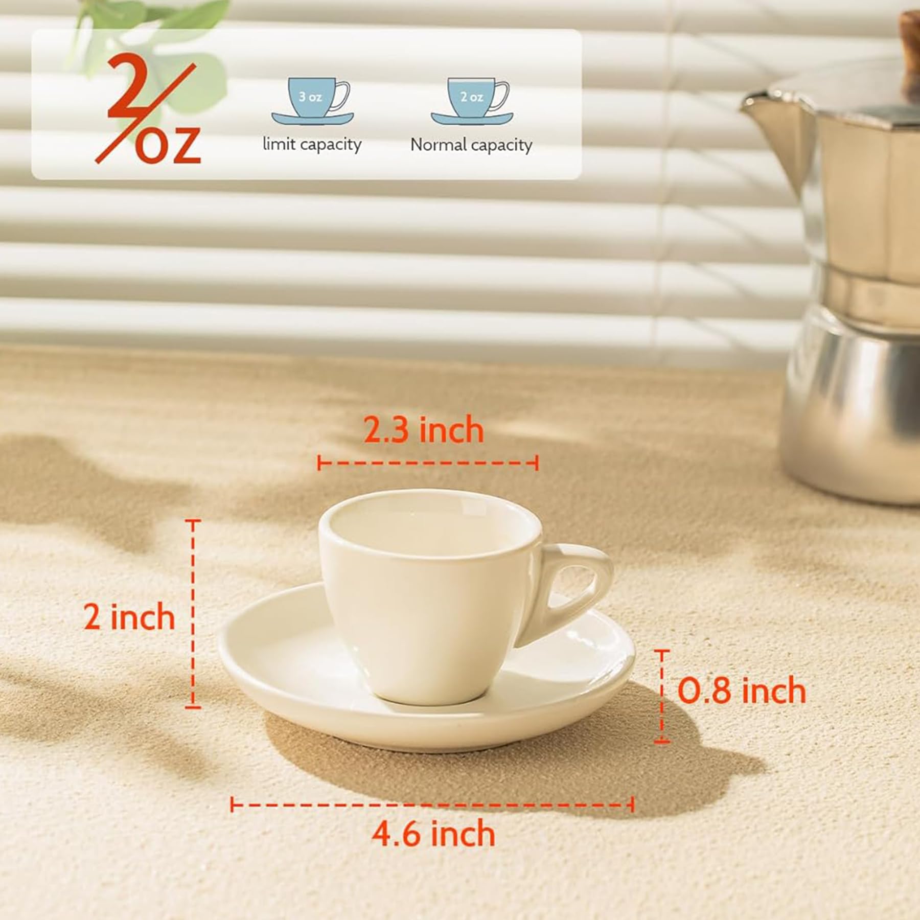 Conjunto de 6 tazas Sweese expreso en la mesa, listo para visitas.