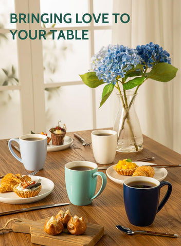 Sweese tazas porcelana, mango grande ergonómico para un agarre cómodo.