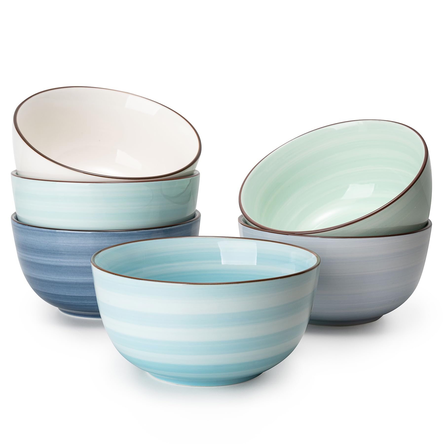 Tazones Sweese de porcelana 20 oz, colores multicolor, ideales para cereal.