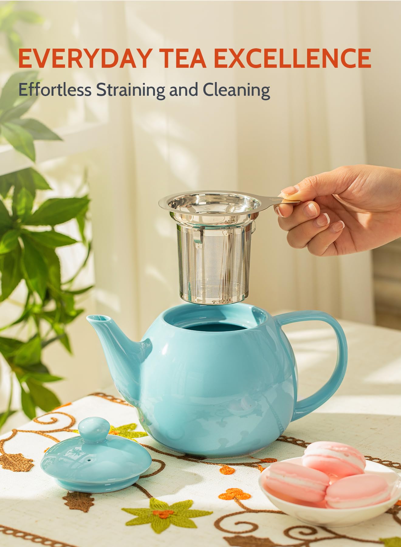 Tetera de porcelana Sweese, resistente y apta para lavavajillas