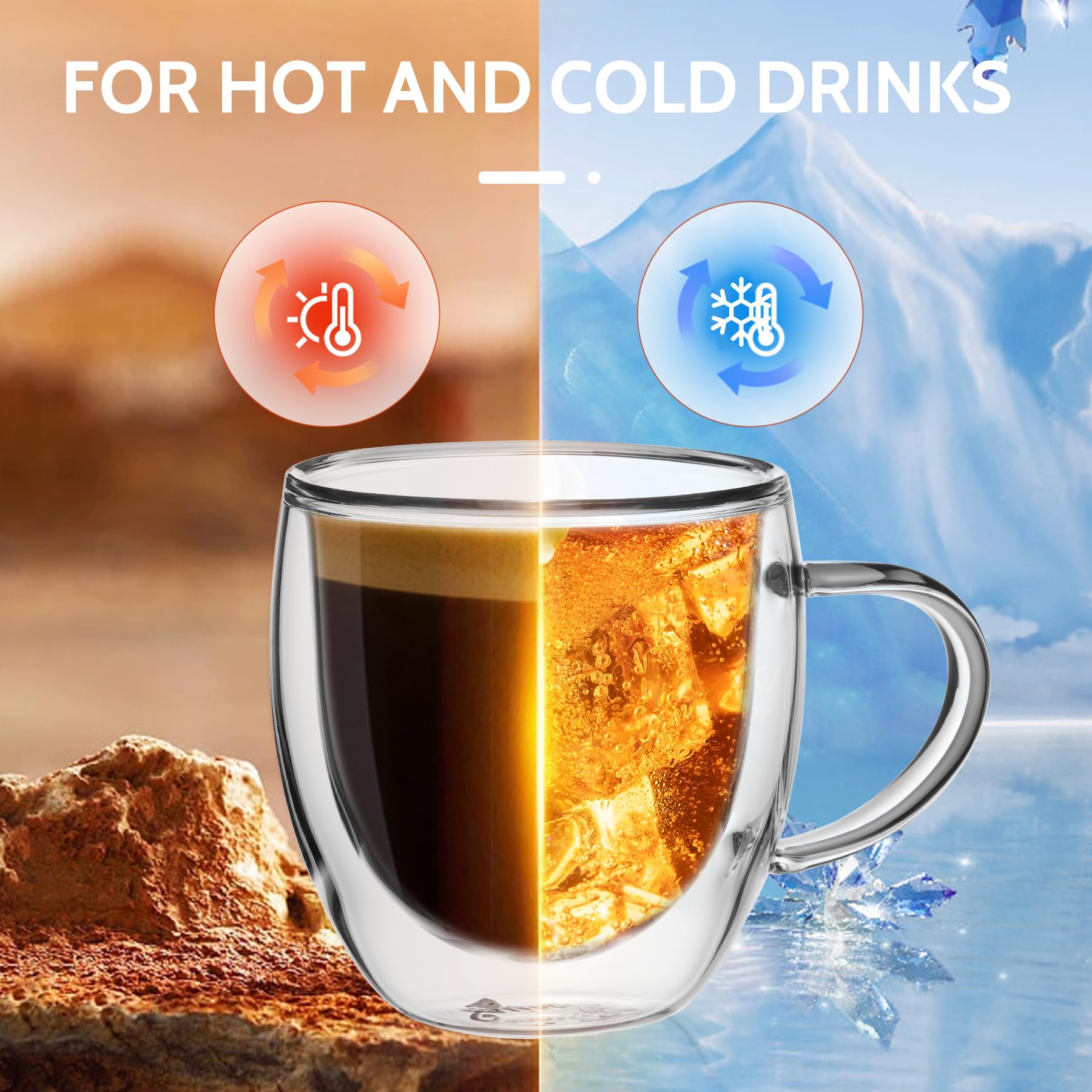 Juego de 4 vasos Sweese para café expreso de 5 onzas doble pared