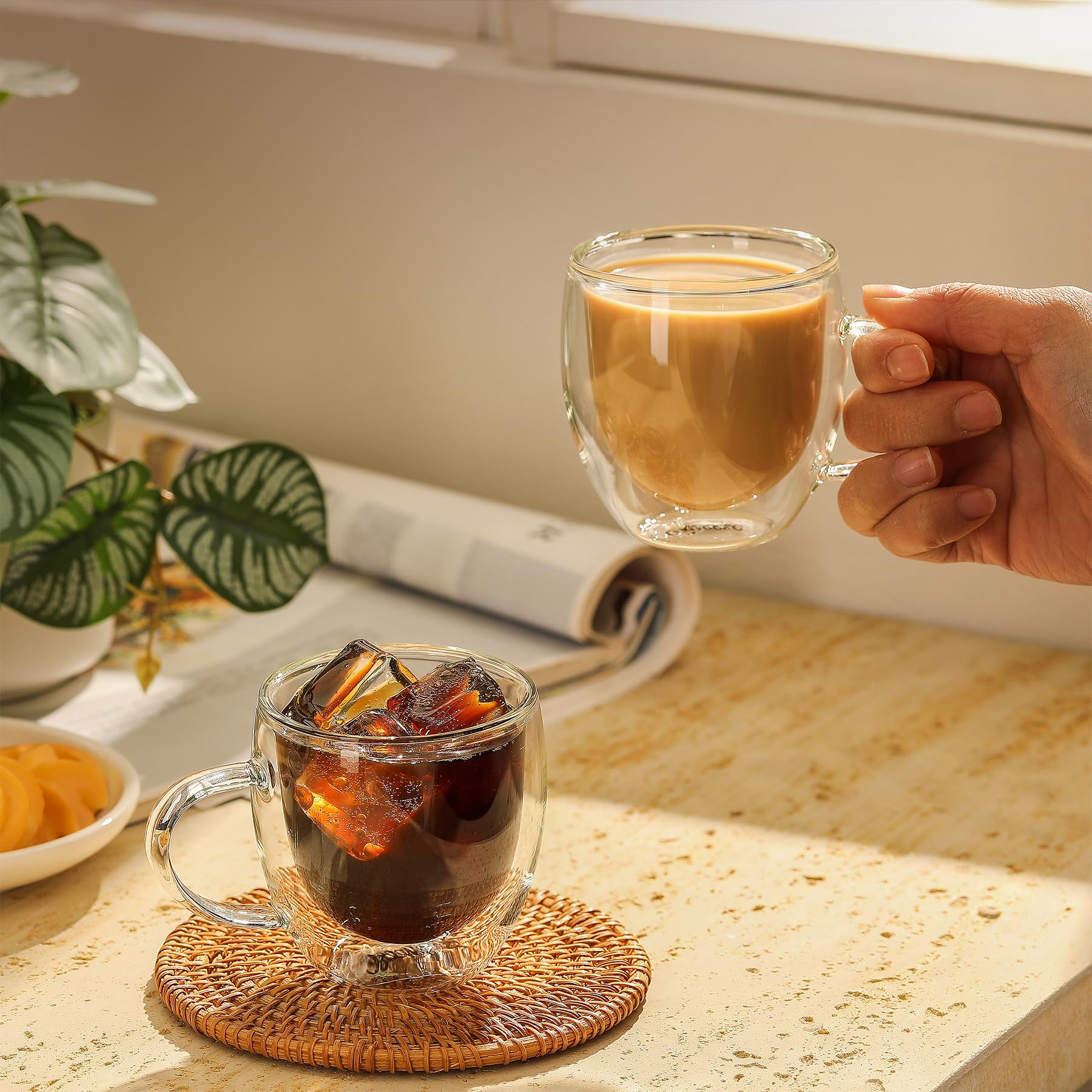 Vasos Sweese aptos para microondas, doble pared para recalentar bebidas