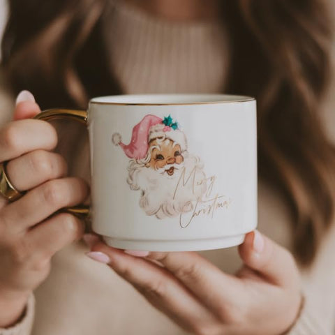 Taza Santa Sweet Water Decor con diseño retro y mensaje festivo