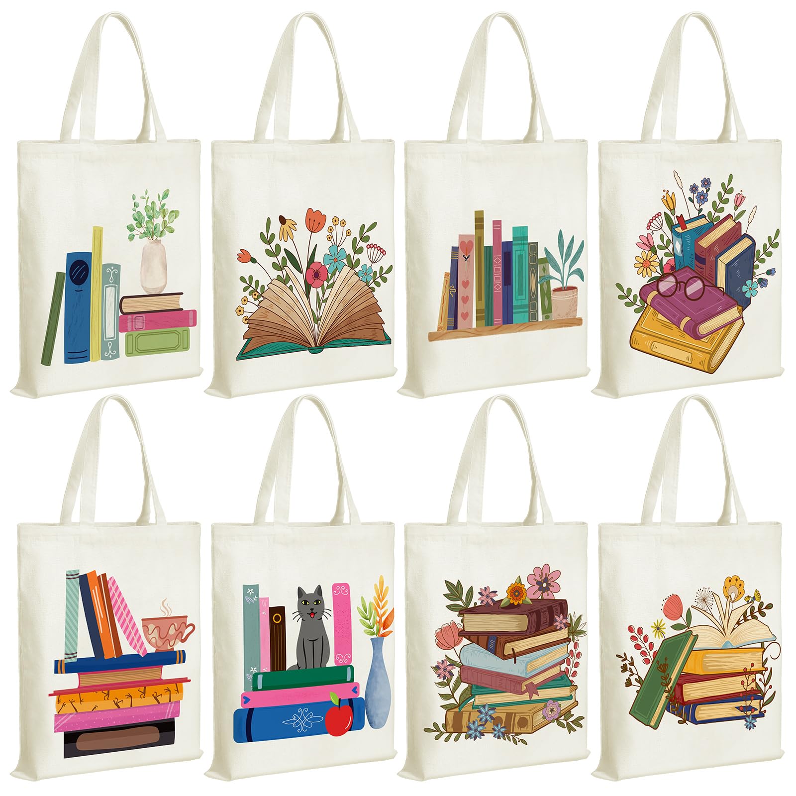 Sweetude tote de lona diseño 1, ideal para llevar libros y maquillaje en uso diario.