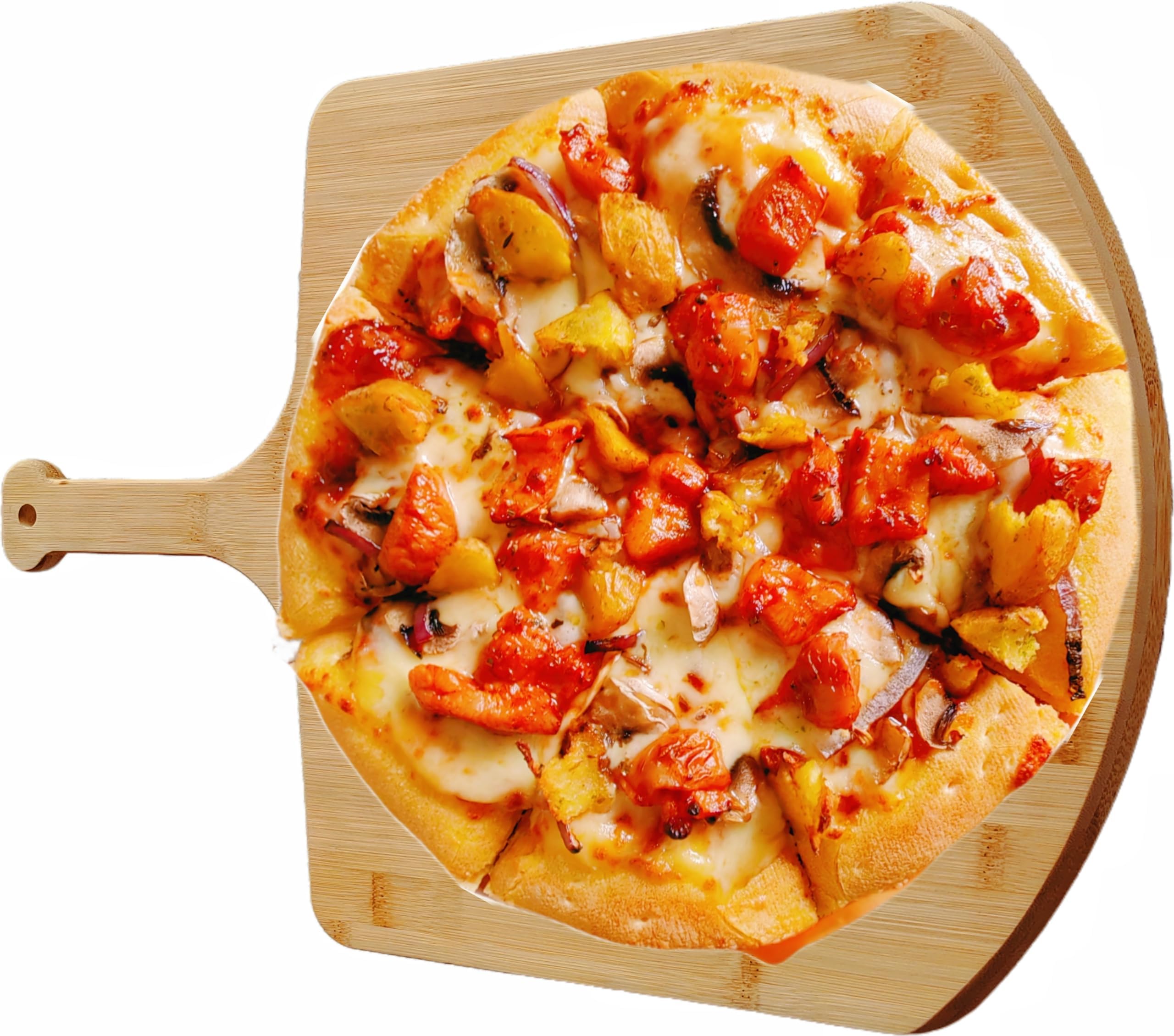SWEIBIAI tabla-pizza-bambu-corte, superficie lisa para un corte limpio.