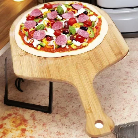 SWEIBIAI tabla-pizza-bambu-quesos, ideal para presentar quesos junto a pizzas.