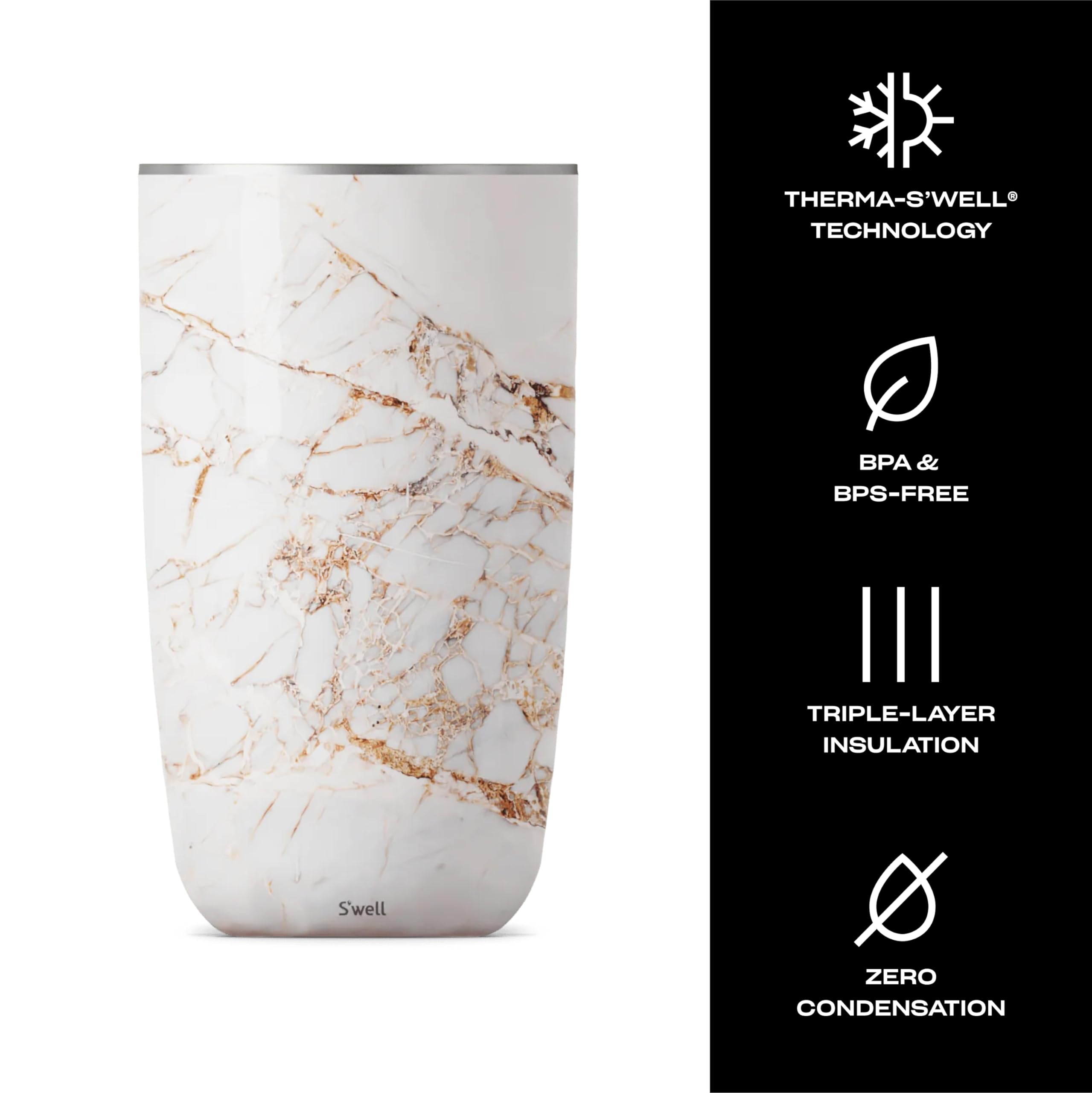 Construido en acero inoxidable libre de BPA y BPS para bebidas confiables.