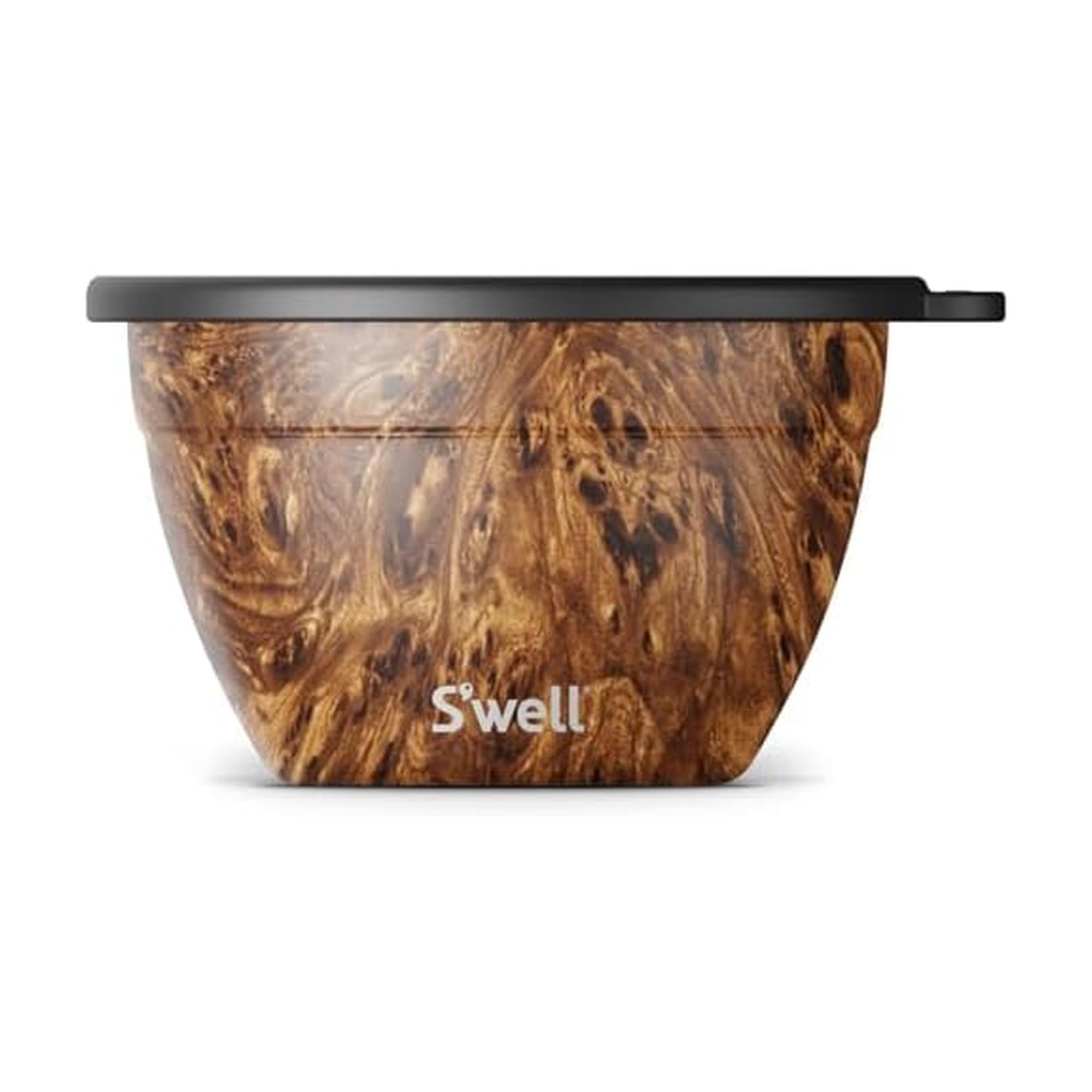 S'well ensaladera 64oz kit Teakwood con tapa removible para organización