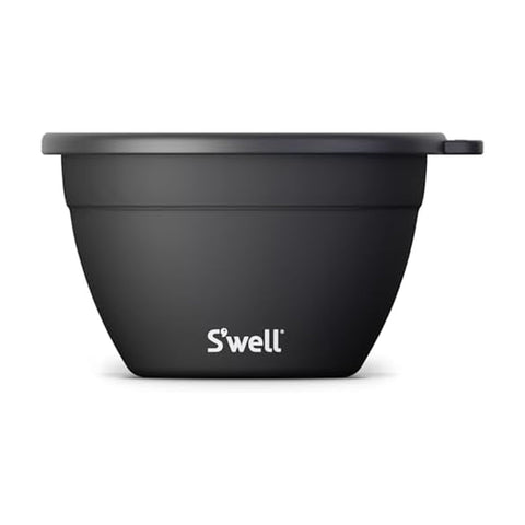 S'well ensaladera 64oz en Onyx, ideal para servir ensaladas con estilo.