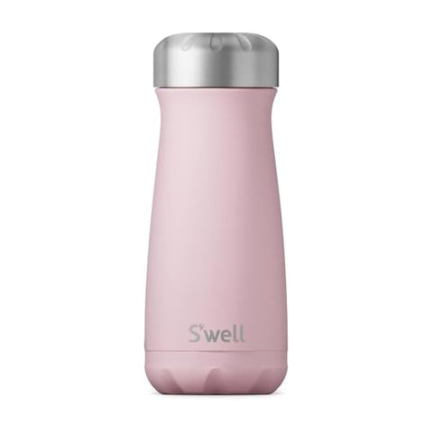 S'well Viajera 473 ml Rosa Topacio con boca ancha para ver hielo y beber cómodamente