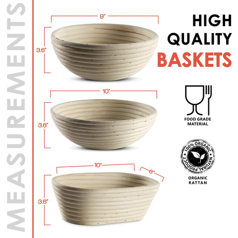 Swice Banneton cesto ovalado 10x6 pulgadas para pan artesano