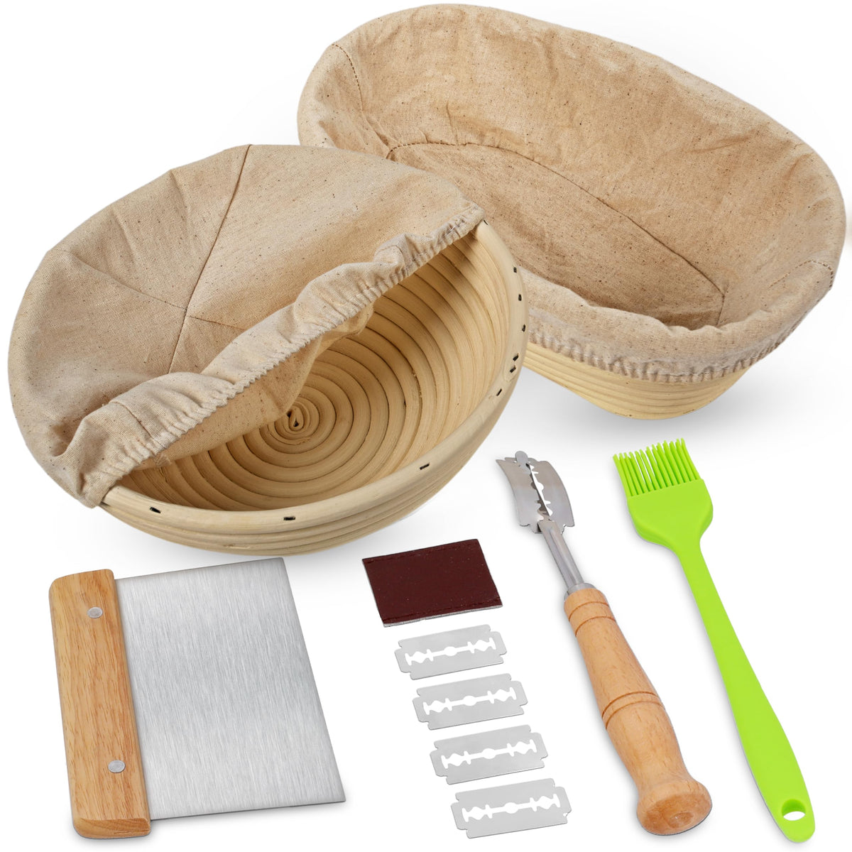 Swice cesta de fermentación redonda de 9 pulgadas para una fermentación uniforme del pan.