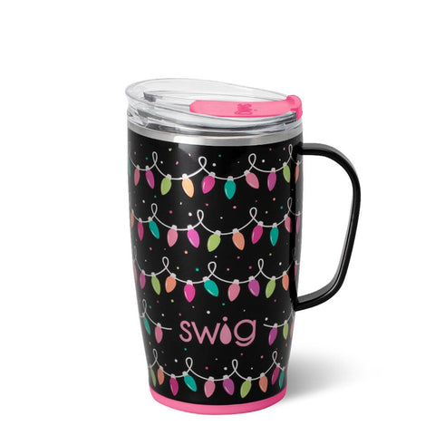 Swig Life 18oz taza de viaje con asa y tapa, ideal para llevar bebidas.
