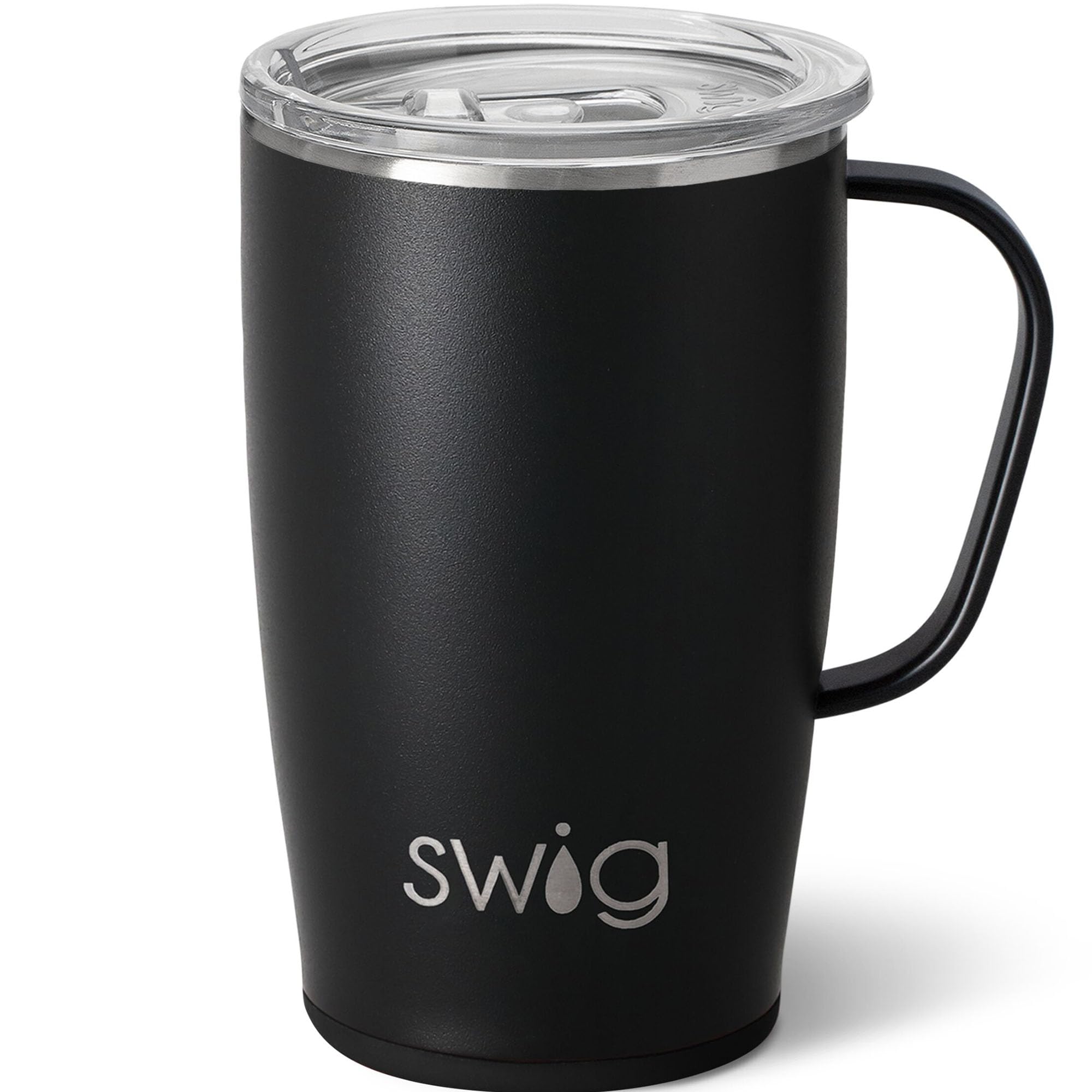 Swig Life 18oz taza viaje con mango ergonómico, ideal para llevar café en ruta.