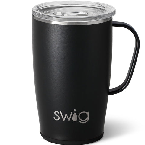 Swig Life 18oz taza viaje con mango ergonómico, ideal para llevar café en ruta.