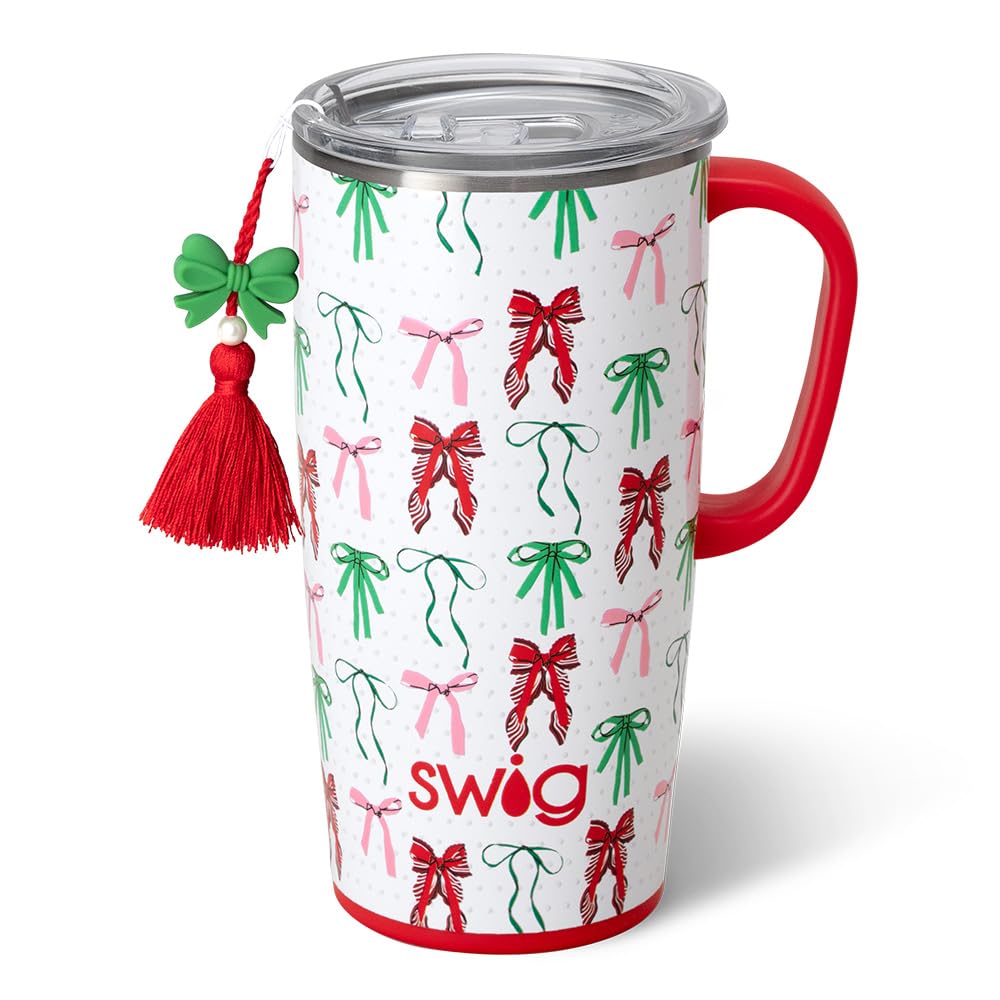 Swig Life 22oz taza de viaje con asa y tapa, ideal para portavasos.