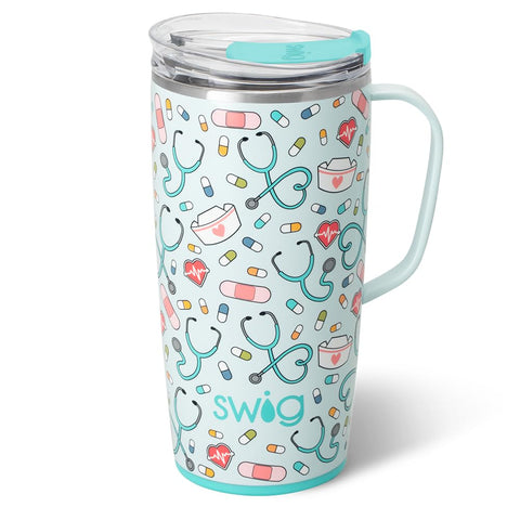 Swig Life 22 oz taza de viaje con asa y tapa para uso diario