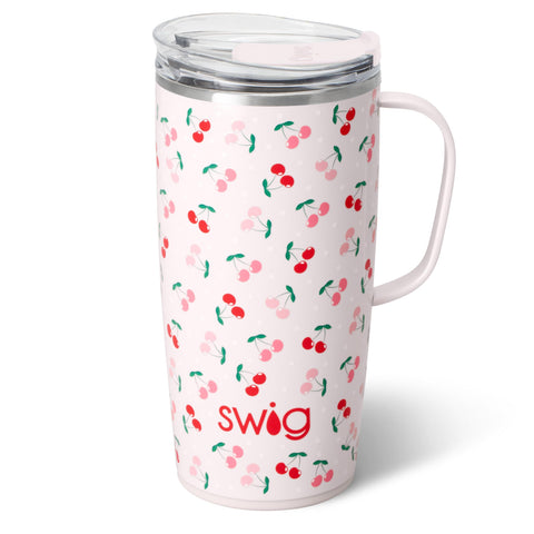 Swig Life 22oz tumbler con manija y tapa, ideal para café en ruta.
