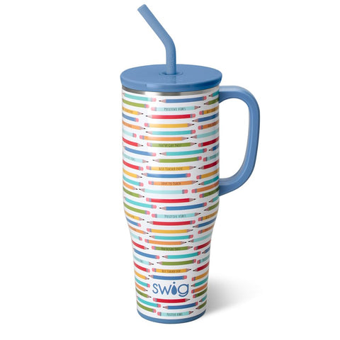 Swig Life 40 onzas Mega Mug con asa, agarre cómodo para uso diario.