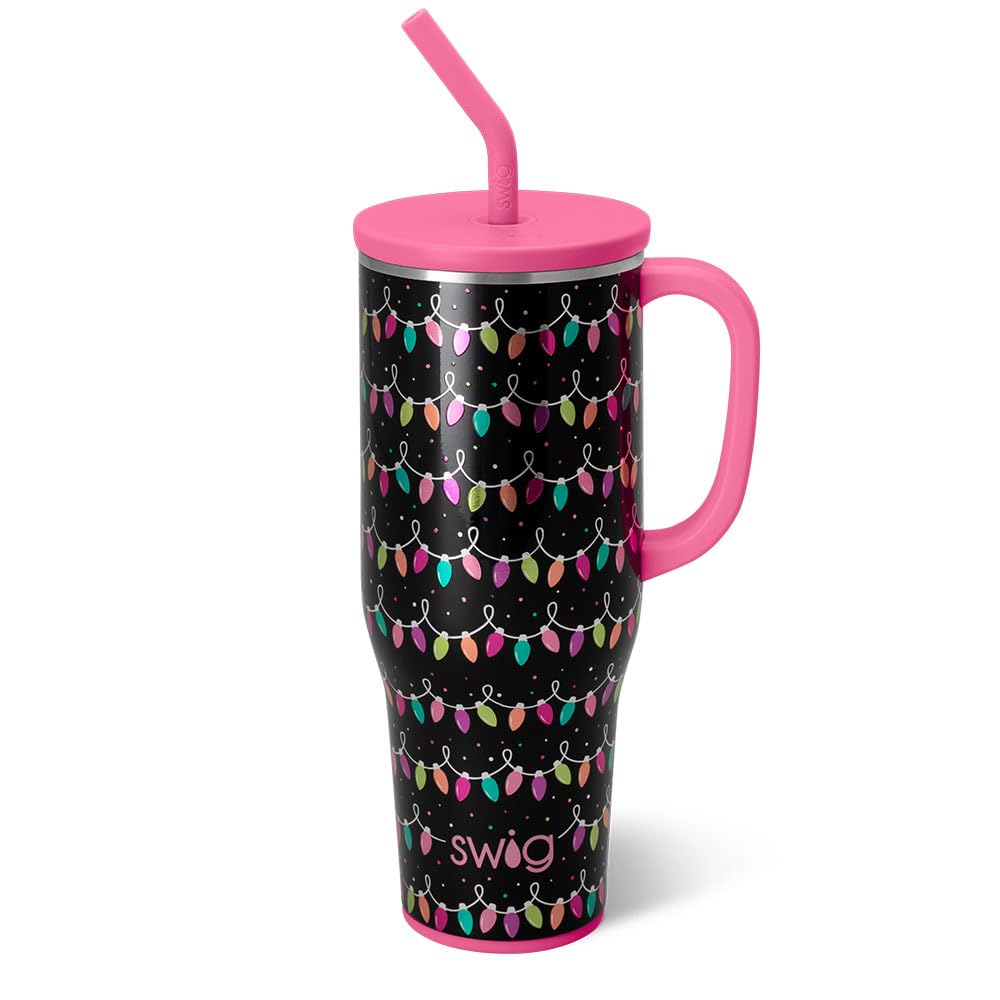 Swig Life 40oz Mega Mug con asa ergonómica para llevar con comodidad durante el día.