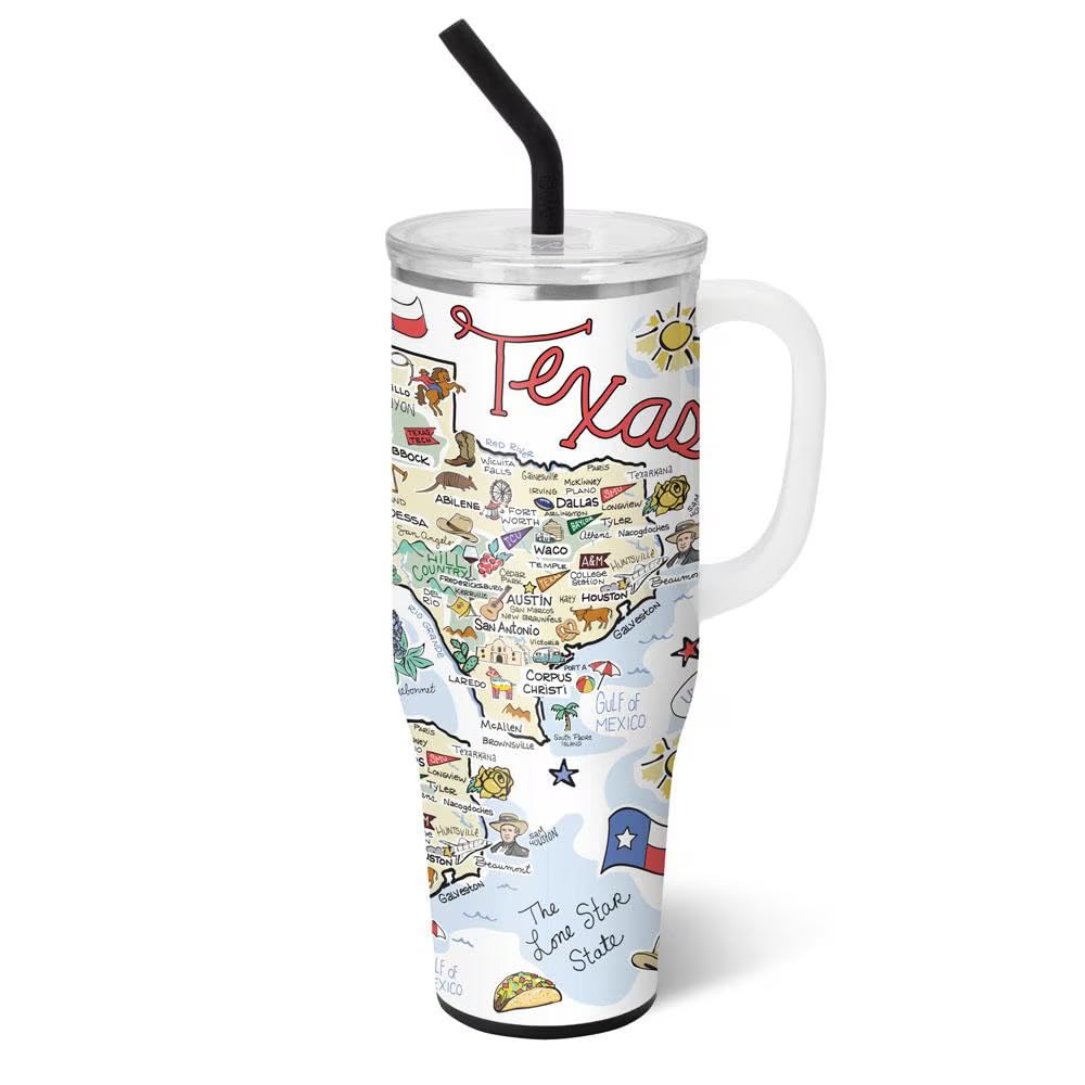 Swig Life 40oz Mega Mug frontal mantiene bebidas frías hasta 24 horas.