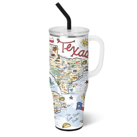 Swig Life 40oz Mega Mug frontal mantiene bebidas frías hasta 24 horas.