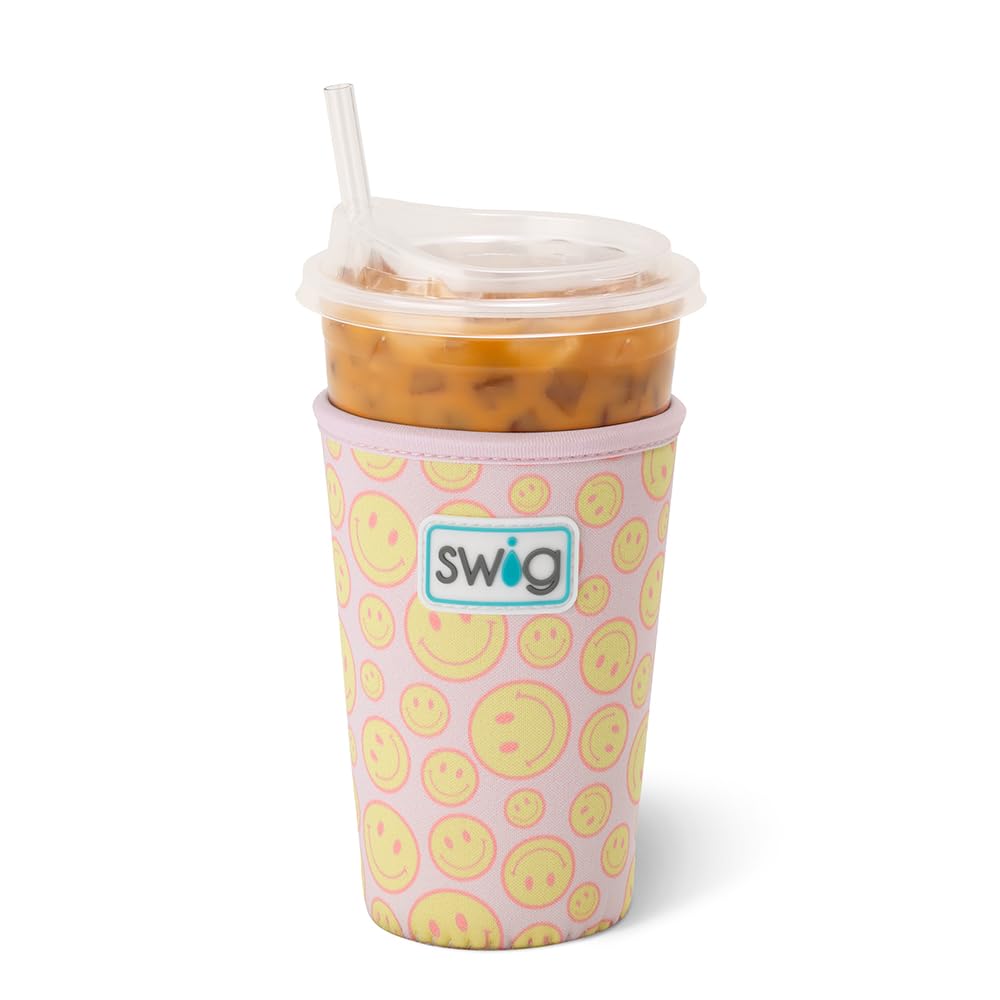 Swig Life coolie para bebidas frías con asa, mantiene la temperatura y evita la condensación.