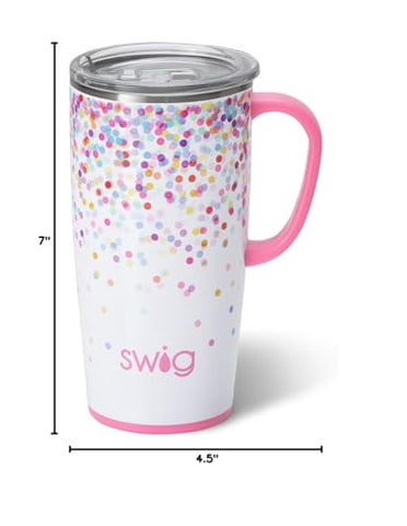 Disfruta colores y estampados Confeti con estilo Swig Life.