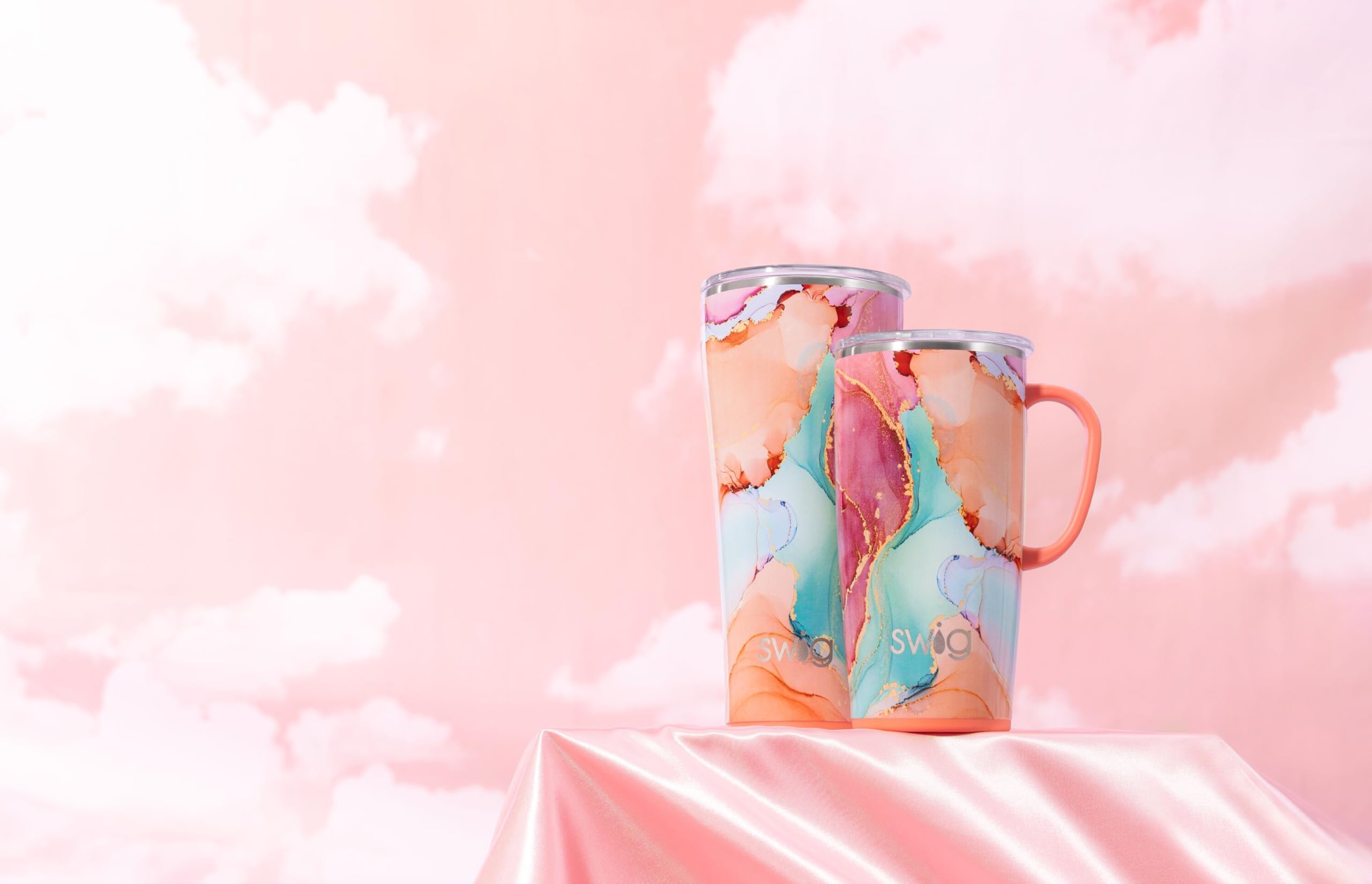 Swig Life Dreamsicle, manija ergonómica para llevar con una mano.