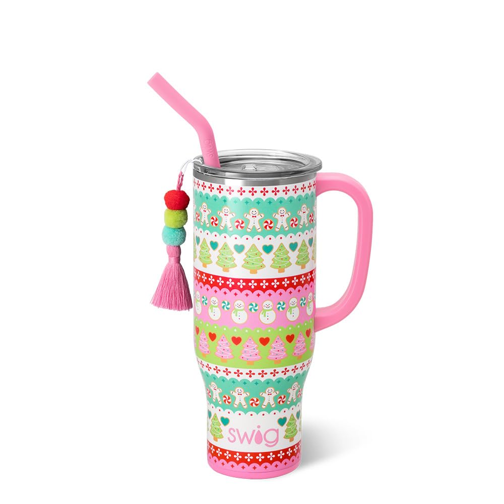 Swig Life Mega Mug 30 oz con asa y tapa deslizante para beber con comodidad.
