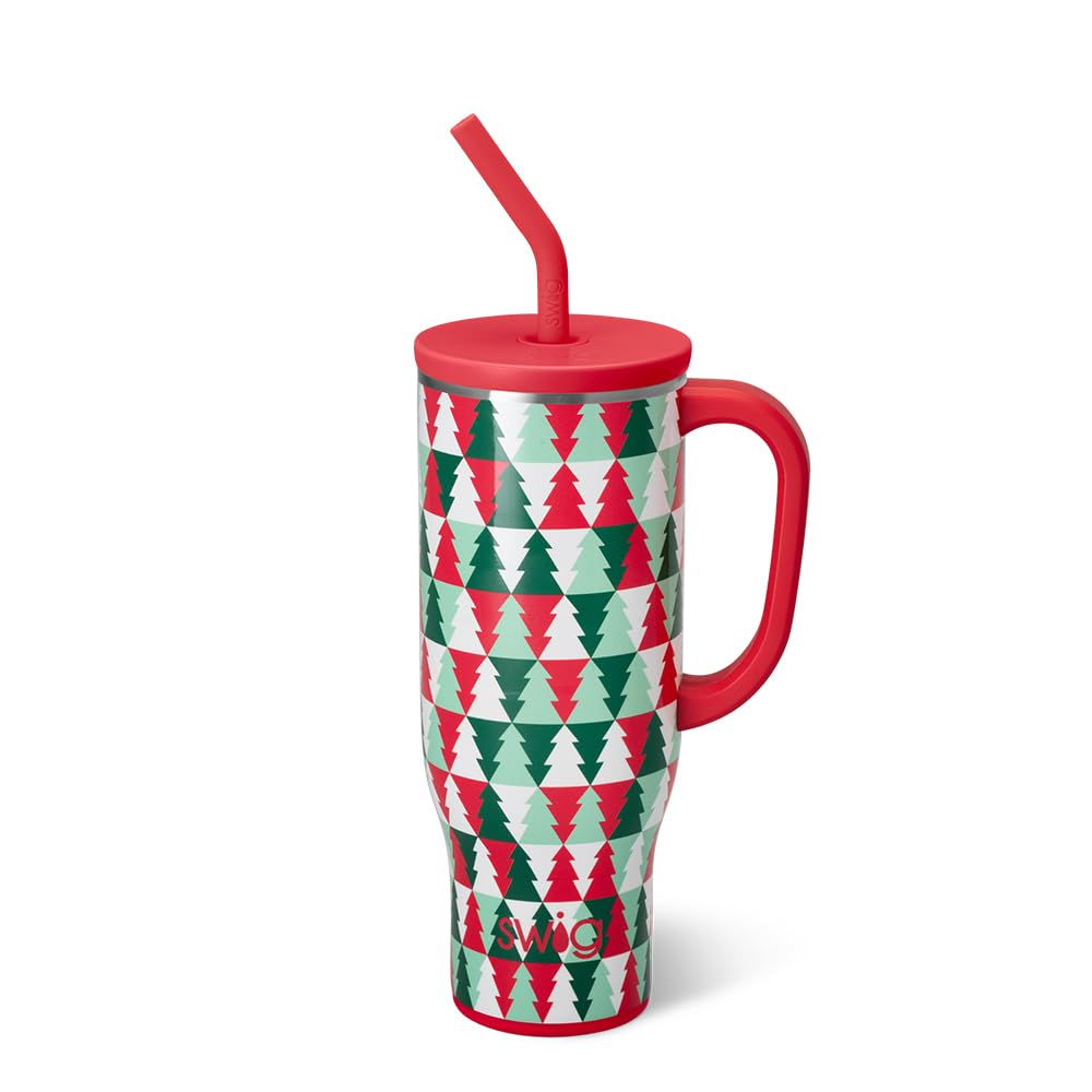 Swig Life Mega Mug 30oz con manija, ideal para llevar bebidas frías todo el día.