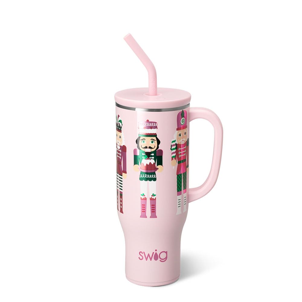 Swig Life Mega Mug 30oz con manija y pajita, ideal para uso diario en movimiento.