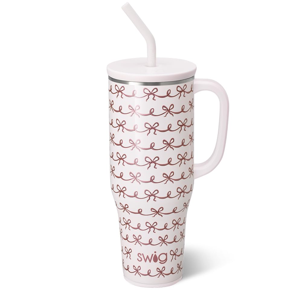 Swig Life Mega Mug 40oz con asa y pajilla, ideal para uso diario en movimiento