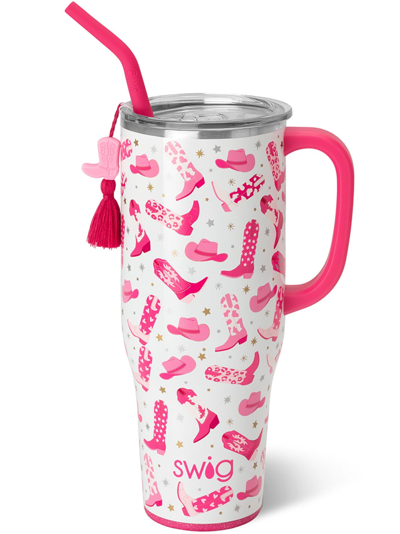 Swig Life 40oz Mega Mug frontal, gran capacidad para viajar con tu bebida favorita