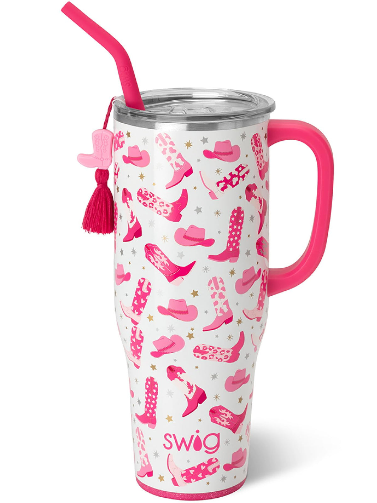 Swig Life 40oz Mega Mug frontal, gran capacidad para viajar con tu bebida favorita