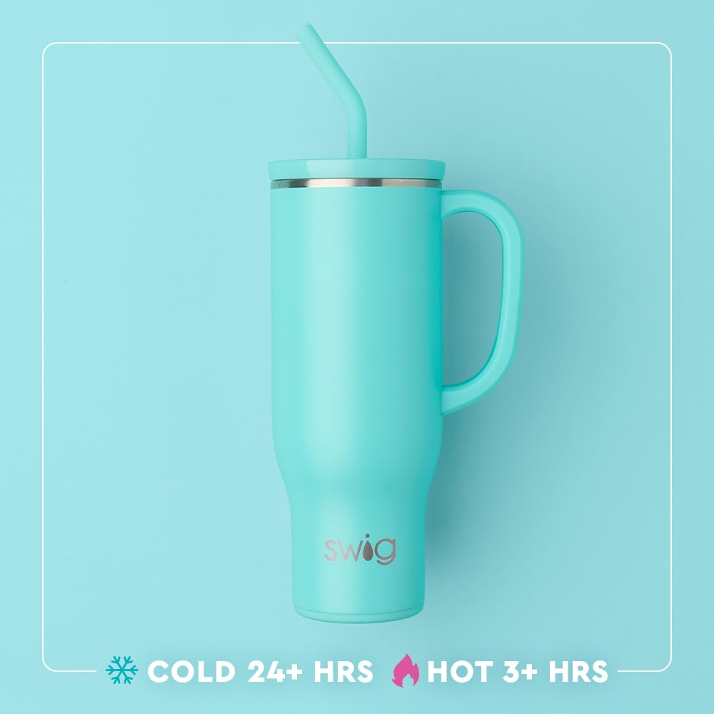 Swig Life Mega Mug con aislamiento triple y cobre, para mantener temperatura estable.
