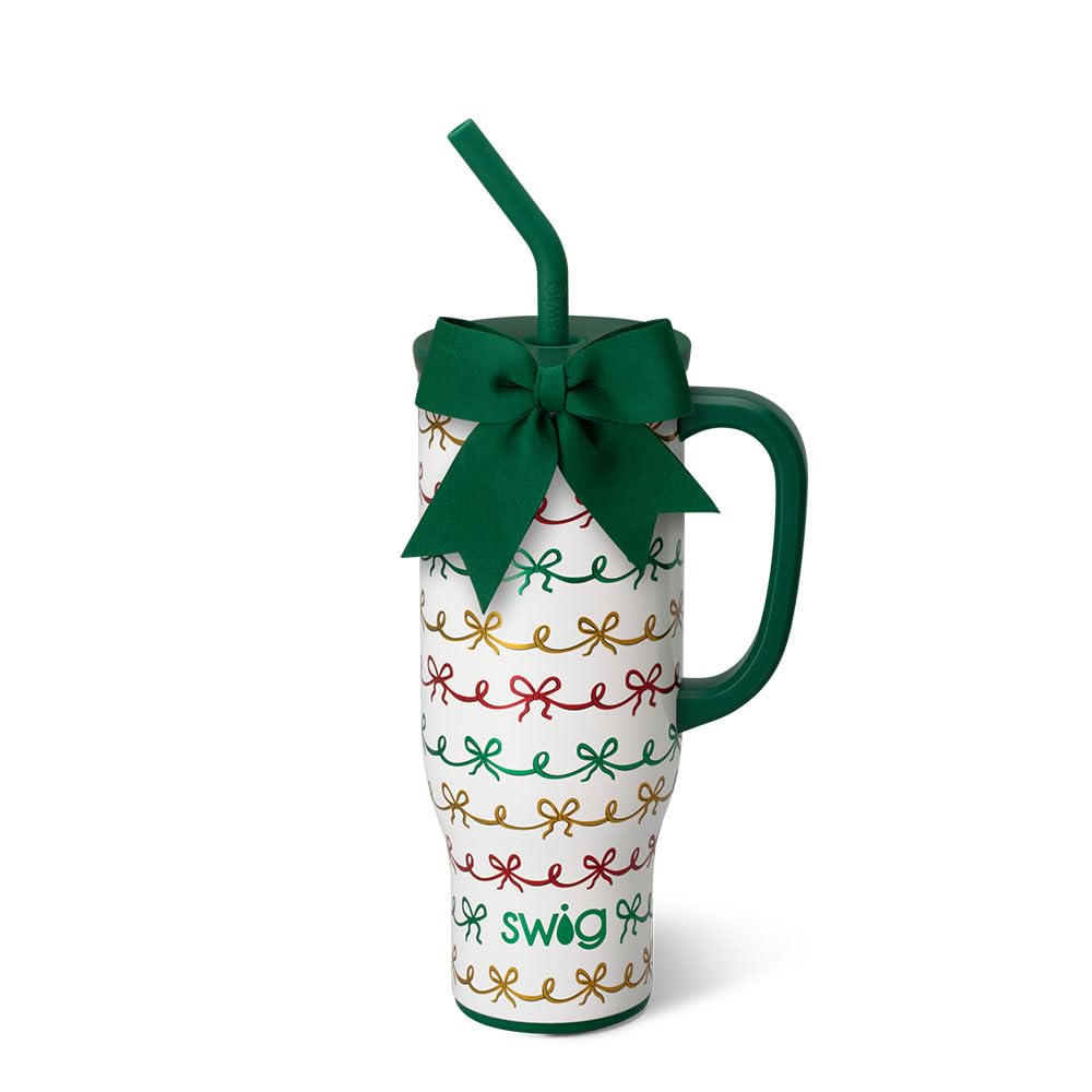 Swig Life Mega Mug con manija y pajilla, ideal para bebidas enfriadas todo el día.