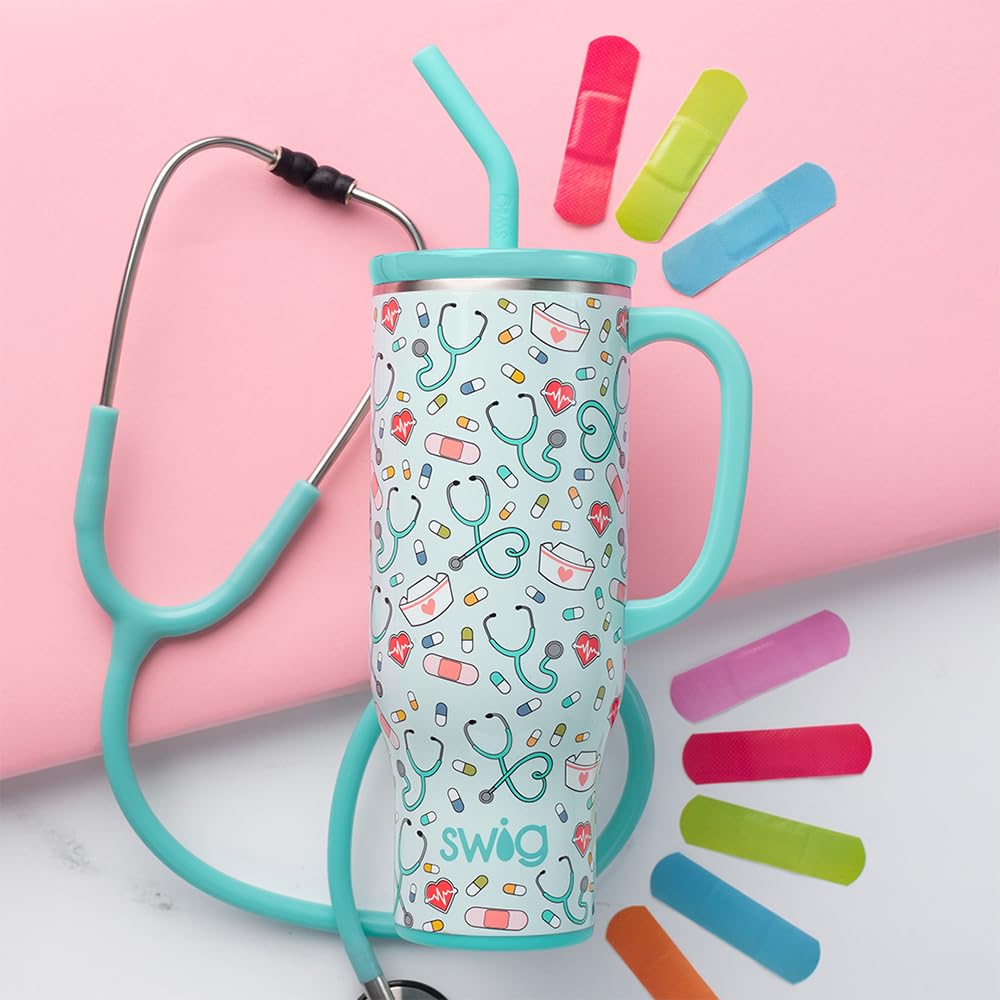 Swig Life 30 onzas Mega Mug con tapa deslizable para control de sorbos.