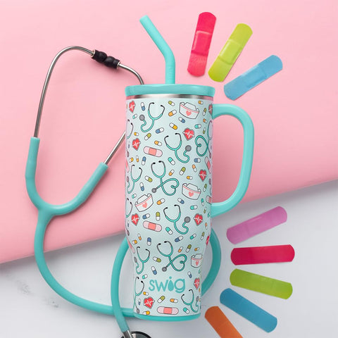 Swig Life 30 onzas Mega Mug con tapa deslizable para control de sorbos.