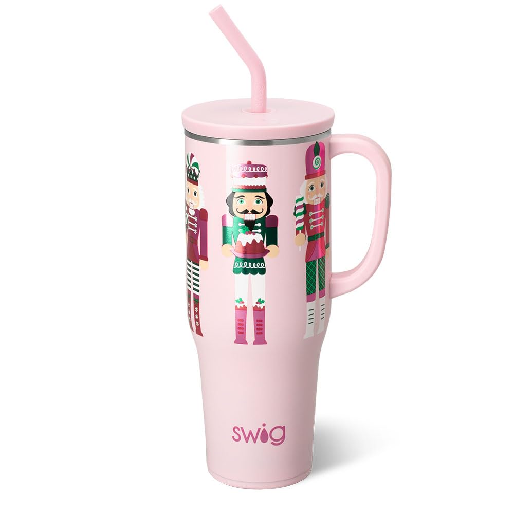 Swig Life 40 onzas Taza Mega con asa y sorbete para bebidas frías y calientes.