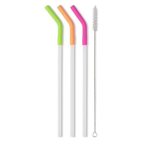 Swig Life pajillas neón-frambuesa 14 pulgadas, puntas de silicona flexibles para sorbos cómodos.