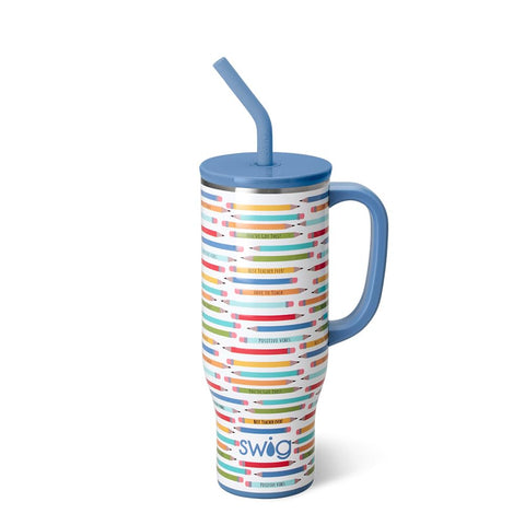 Swig Life Taza Mega de 30 onzas con asa para llevar cómodamente.