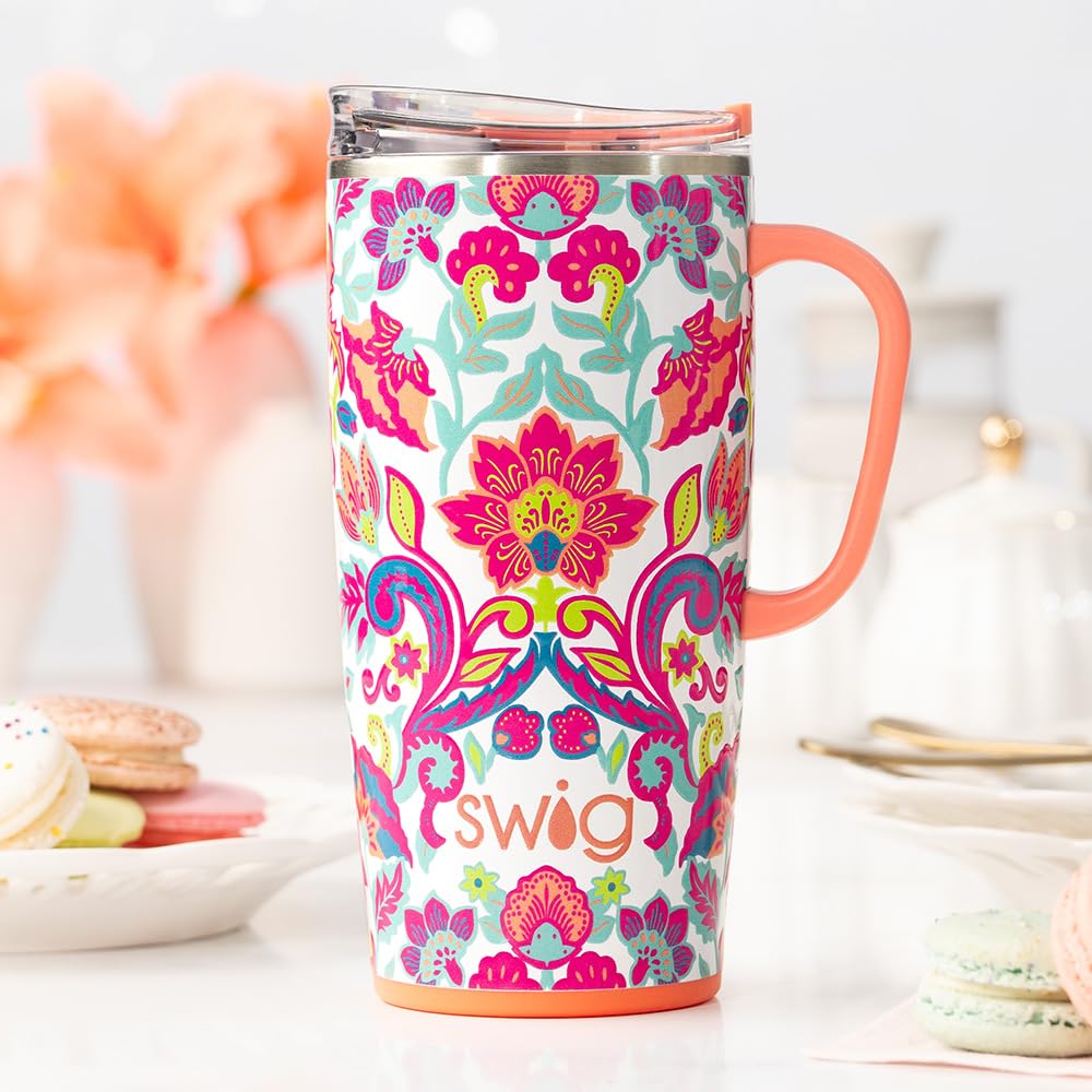 Swig Life Flourish tapa deslizante, evita derrames y permite sorber con control.