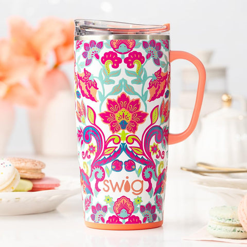 Swig Life Flourish tapa deslizante, evita derrames y permite sorber con control.